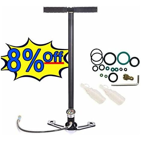 High Pressure 4500psi 3 Stage Air Gun Rifle PCP Stirrup Charging Hand Pump Valve Bicycle Ergonomic Bike Floor Pump PCP Air Rifle with Gauge Hose