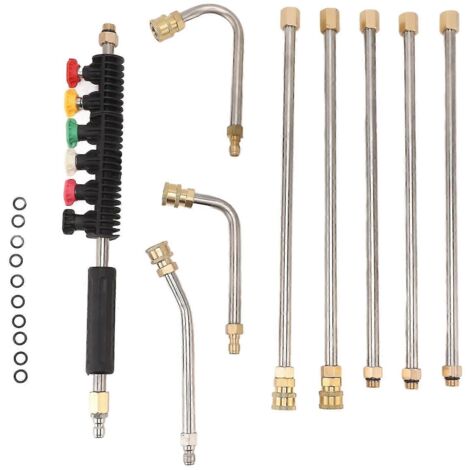 High-Pressure Cleaning Tools, Spray Nozzle Variety Set For Varied Uses, Rust And Corrosion Resistant, Universal Quick Connect, Per SZRH