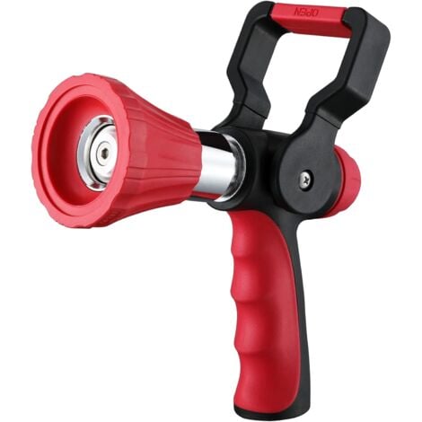 High Pressure Fire Hose Nozzle, Heavy Duty Metal Garden Hose Nozzle with Ergonomic Sliding Handle and Lever Grip, Adjustable Nozzle for Lawn and Garden Watering