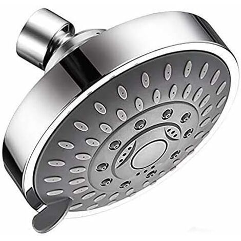 High-Pressure Fixed Shower Head,Diameter 10cm, 5 Spraying Modes Adjustable, rotated 360 Degrees,Anti-Low Water Pressure, Chrome Plating, Suitable for Family Bathroom, Hotel Leisure,etc.