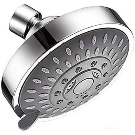 High-Pressure Fixed Shower Head,Diameter 10cm, 5 Spraying Modes Adjustable, rotated 360 Degrees,Anti-Low Water Pressure, Chrome Plating, Suitable for Family Bathroom, Hotel Leisure,etc.