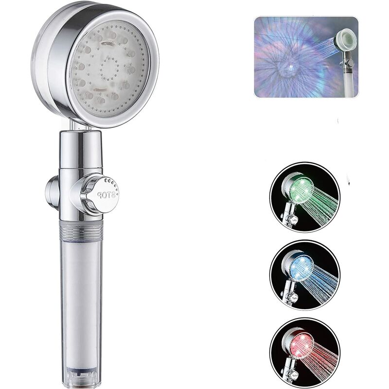 High Pressure Hand Shower, Water Saving Shower, 360 Degree Rotating Shower Head and Pause Switch, Easy Installation Turbocharged Shower Head (3
