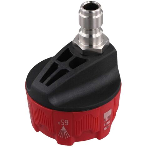 High Pressure Washer Nozzle Adjustable Cleaning Nozzles Adjustable Hose Nozzle Quick Connect Male Adapter Reddish Black