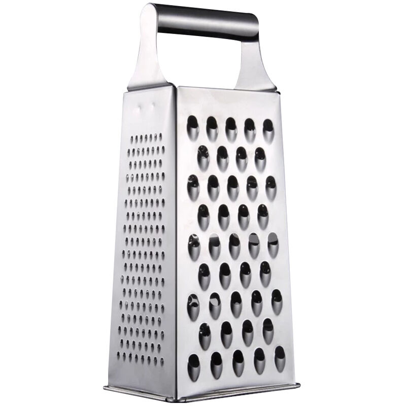 Coavas - High quality 4-sided stainless steel square grater with extra sharp graters, vegetable cutter