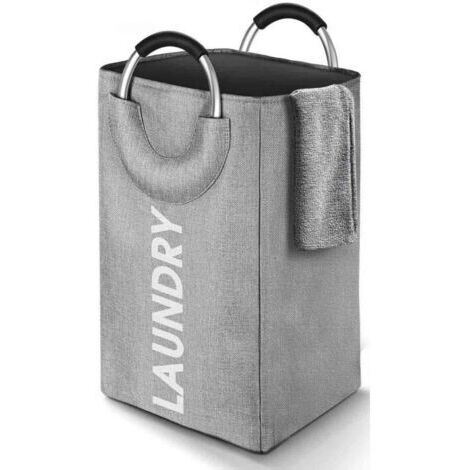 High-quality, foldable dirty laundry basket with large capacity, fabric, grey, 45 l