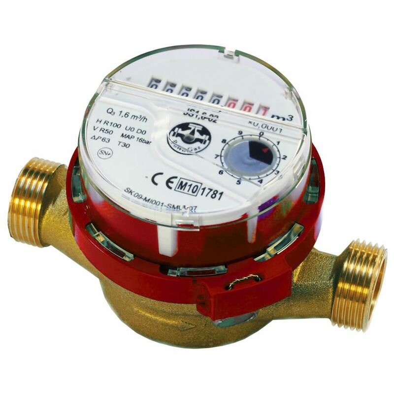 High Quality Hot Warm Water Flow Meter 1/2' inch (3/4') BSP 1,6 m3/h Red Colour