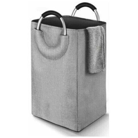 High-quality, large-capacity collapsible laundry hamper, fabric, grey, 45 L