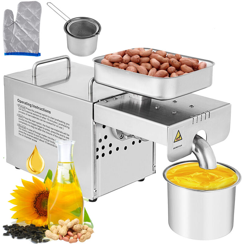 High Quality Multifunctional Automatic Small Oil Press Machine 304 Food Grade Stainless Steel Oil Expeller