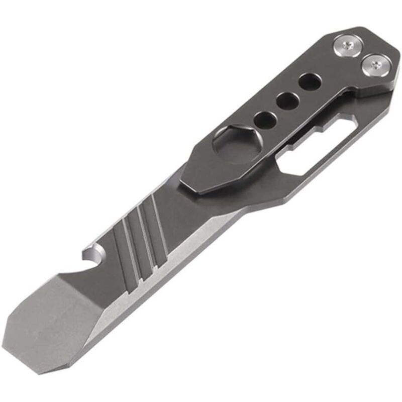 High-quality, multifunctional titanium pry bar pocket pry bar screwdriver (stone washed grey)