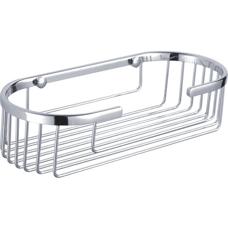 High Quality Rust Proof Stainless Steel “Clasico” Oval Bathroom / Bottle Basket - Stainless Steel