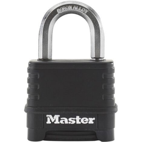 High-Security Master Lock Padlock with Combination, Zinc Alloy, Outdoor Use, L-Shaped Shackle M175EURDLH – Ideal for Gates, Garages, Cellars, and Basements