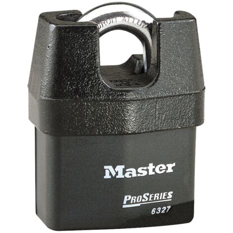 High-Security Master Lock Padlock with Reinforced Shackle, Key Lock, CEN Insurance Approved, Suitable for Outdoor Use, Ideal for Transportation and Industrial Applications