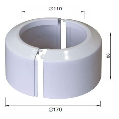 High Split Two-Piece White WC Toilet Rosette Soil Pipe Connection Collar Cover 110mm