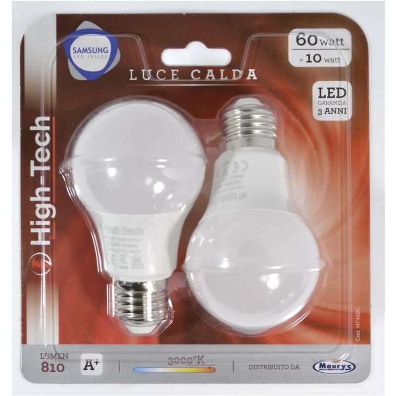 High-Tech Set 2 Lampadine Led Samsung Goccia E27