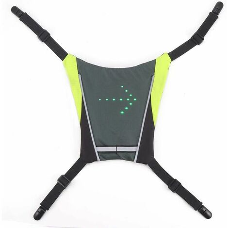 High Visibility Vest, Reflective Bike Backpack, Signal Light Indicator Remote Control LED Bike Lights Vest, for Outdoor Hiking Camping Cycling