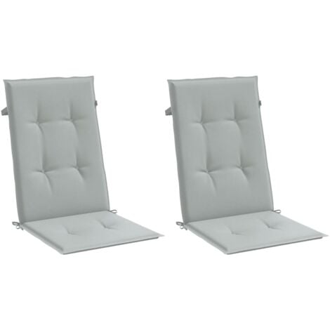 Highback Chair Cushions 2 pcs Melange Light Grey 120x50x4 cm Fabric vidaXL