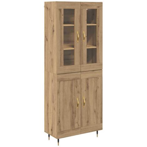Highboard 2 pcs Artisan-Eiche Holzwerkstoff vidaXL