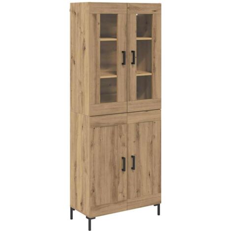 Highboard 2 pcs Artisan-Eiche Holzwerkstoff vidaXL