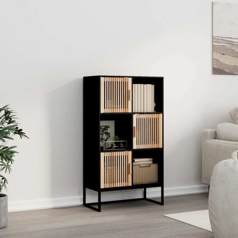 Highboard Schwarz 70x35x125 Cm Holzwerkstoff - Vidaxl