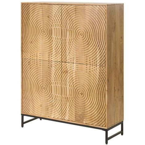 Highboard Akazie 115x40x145 natur lackiert MARRAKESCH 100