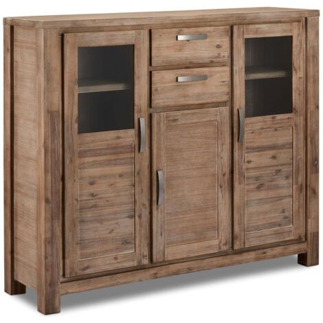 FURNHOUSE Highboard Akazie Massivholz Alaska - Braun