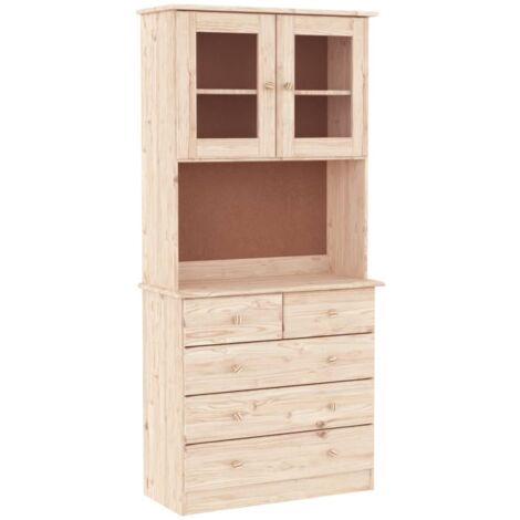 Highboard ALTA 77x35x165 cm Solid Wood Pine vidaXL