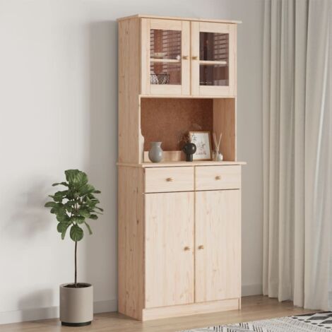 Highboard ALTA 77x35x188 cm Solid Wood Pine vidaXL