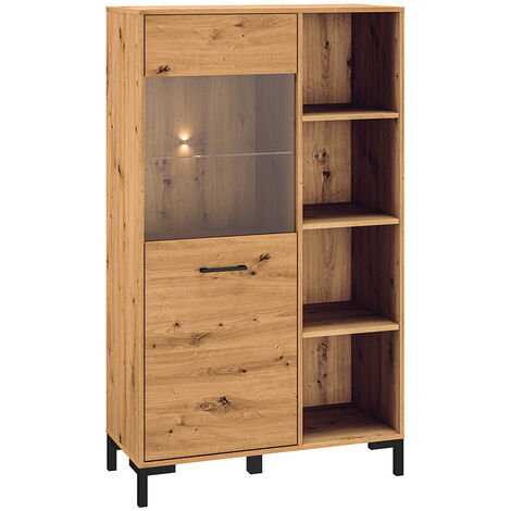 Highboard, Artisan Eiche Nb., NASSAU-131, B/H/T ca. 90/153/40 cm
