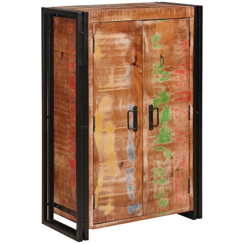 vidaXL Highboard avec portes Marron Bois Recyclé Massif et Métal