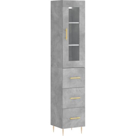 Highboard Betongrau 34,5x34x180 cm Holzwerkstoff vidaXL