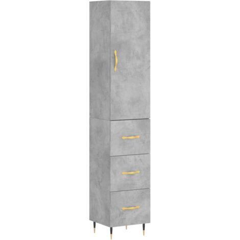 Highboard Betongrau 34,5x34x180 cm Holzwerkstoff vidaXL