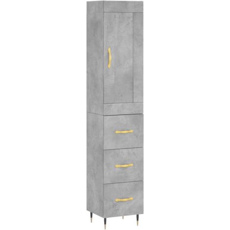 Highboard Betongrau 34,5x34x180 cm Holzwerkstoff vidaXL