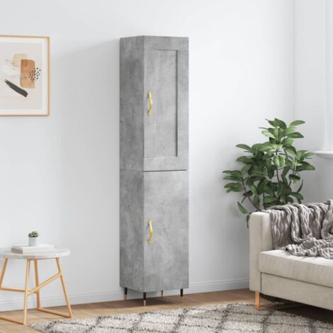 Highboard Betongrau 34,5x34x180 cm Holzwerkstoff vidaXL
