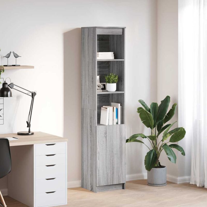 Highboard Grau Sonoma 37, 5x35x180 Cm Holzwerkstoff Vidaxl