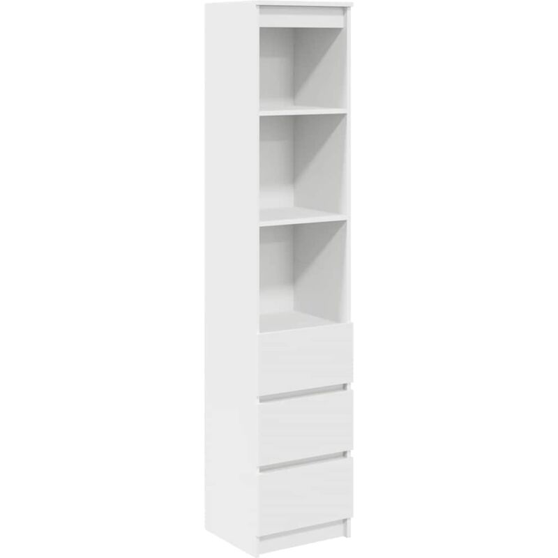 Highboard White 37.5x35x180 Cm Engineered Wood Vidaxl