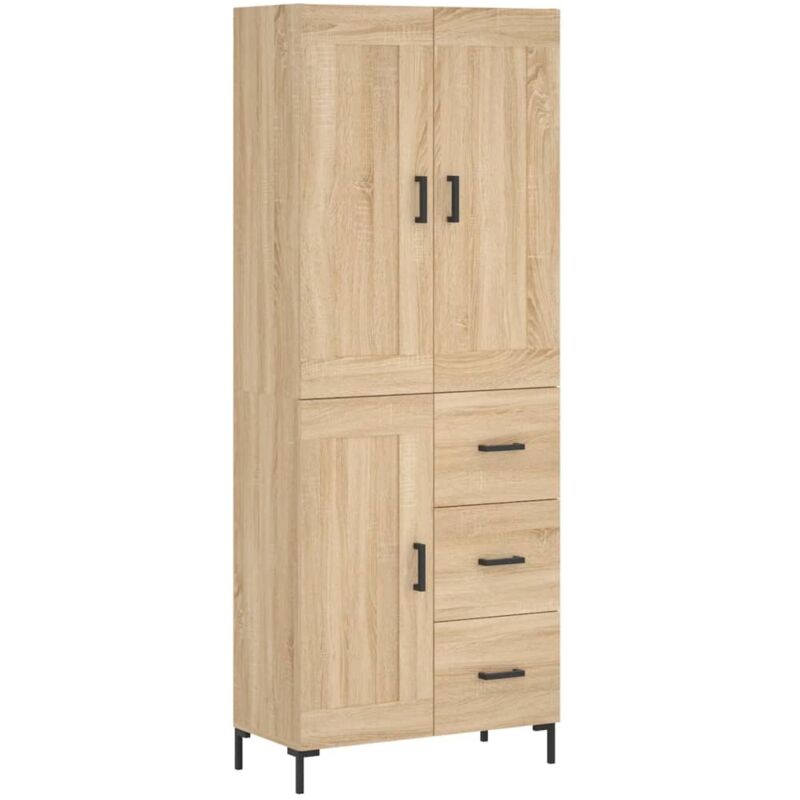 Highboard Sonoma-eiche 69, 5x34x180 Cm Holzwerkstoff Vidaxl