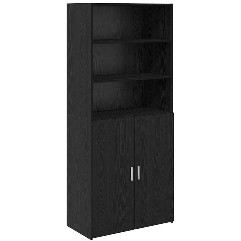 Highboard Schwarz Eichen-optik 80 X 42, 5 X 185 Cm Holzwerkstoff Vidaxl