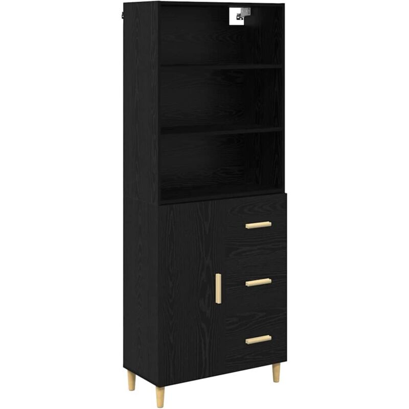 Highboard Schwarz Eichen-optik 69, 5 X 32, 5 X 180 Cm Vidaxl