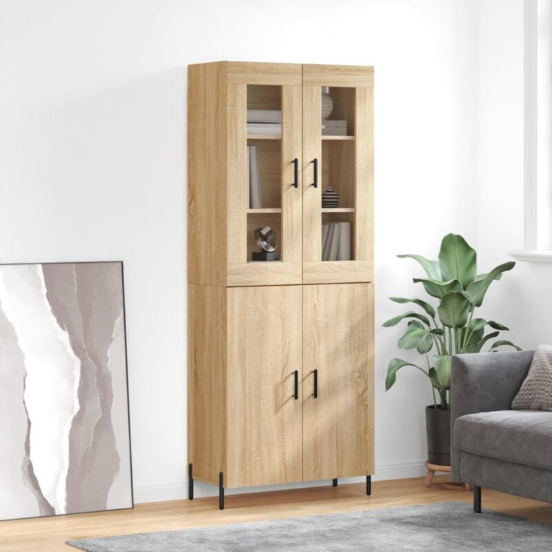 Highboard Sonoma Oak 69.5x34x180 Cm Engineered Wood Vidaxl