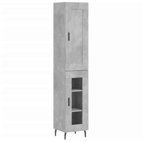 Highboard Concrete Grey 34.5x34x180 cm Engineered Wood vidaXL