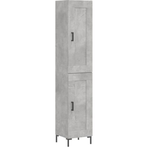Highboard Concrete Grey 34.5x34x180 cm Engineered Wood vidaXL