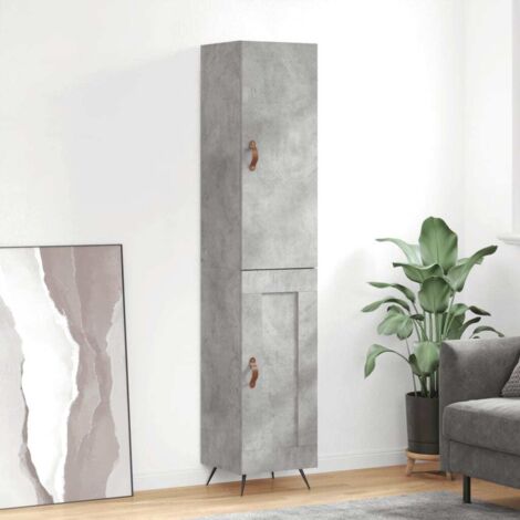 Highboard Concrete Grey 34.5x34x180 cm Engineered Wood vidaXL
