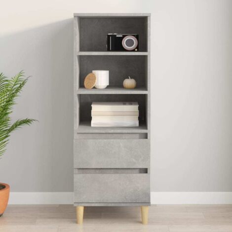 Highboard Concrete Grey 40x36x110 cm Engineered Wood vidaXL