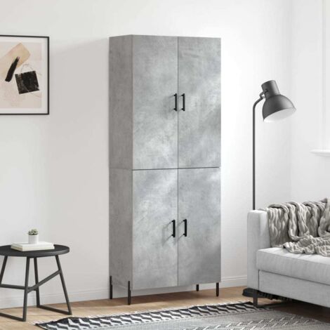 Highboard Concrete Grey 69.5x34x180 cm Engineered Wood vidaXL
