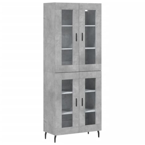 Highboard Concrete Grey 69.5x34x180 cm Engineered Wood vidaXL