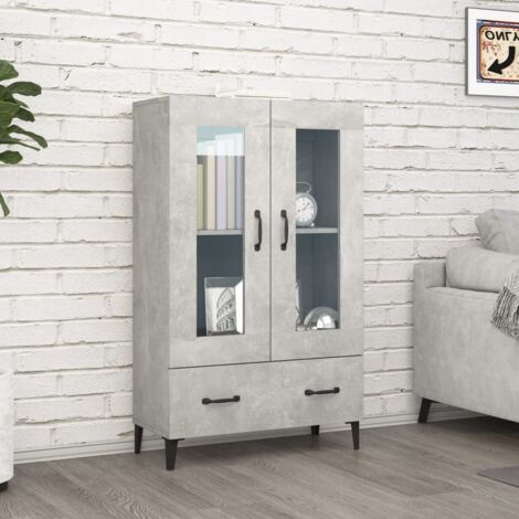 Highboard Concrete Grey 70x31x115 cm Engineered Wood vidaXL