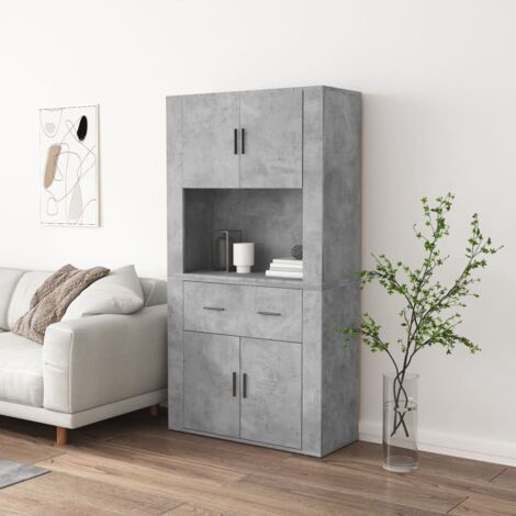 Highboard Concrete Grey Engineered Wood vidaXL