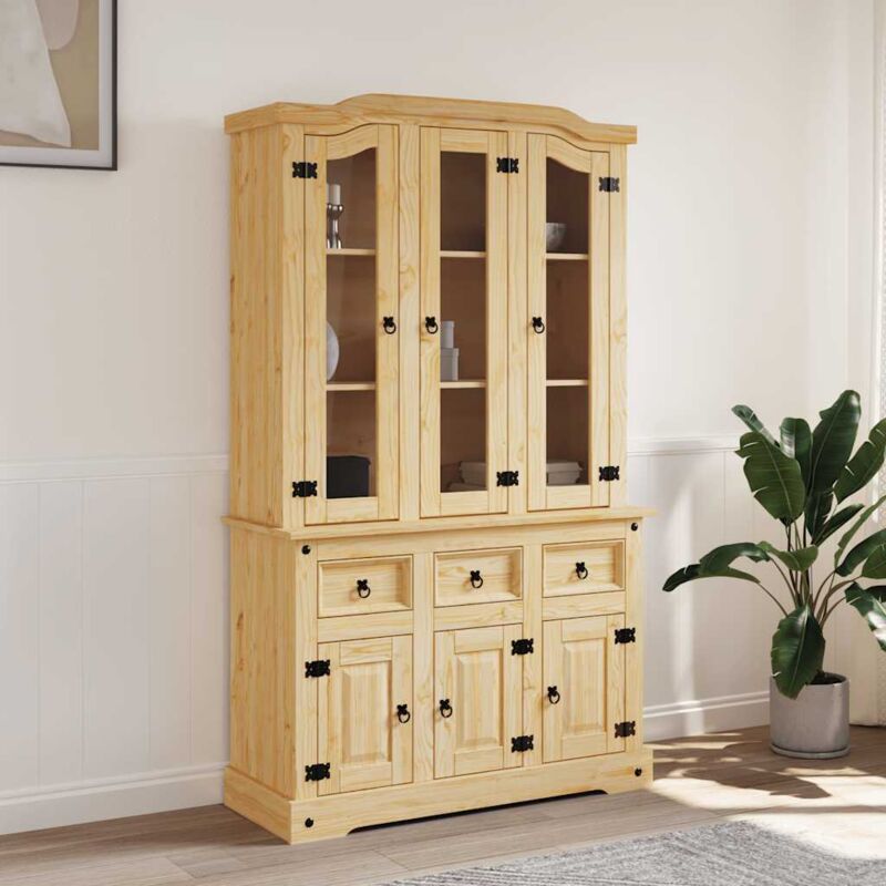 Highboard Corona 112x43x196 Cm Massivholz Mexikanische Kiefer - Vidaxl