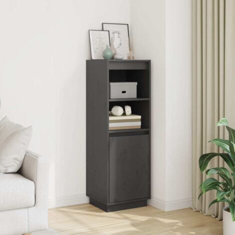 Highboard Grau 37x34x110 cm Massivholz Kiefer vidaXL