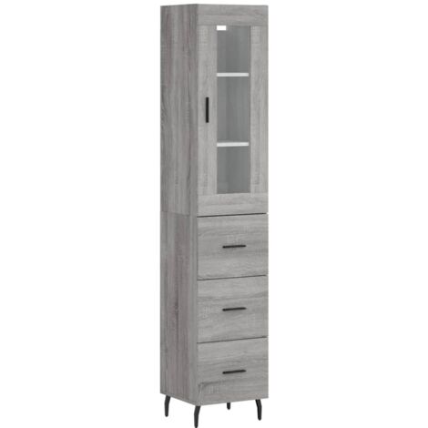 Highboard Grau Sonoma 34,5x34x180 cm Holzwerkstoff vidaXL